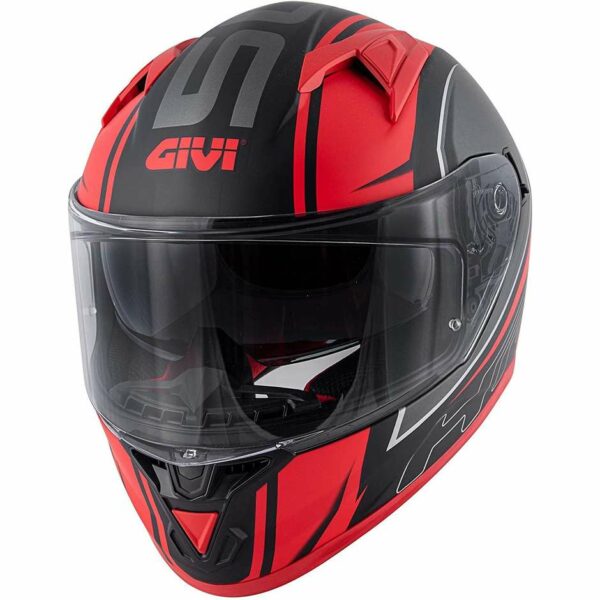 Casco Moto Integrale Givi 50.6 Stoccarda Blades Nero Opaco Rosso