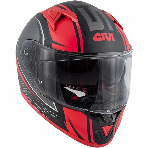 Casco Moto Integrale Givi 50.6 Stoccarda Blades Nero Opaco Rosso