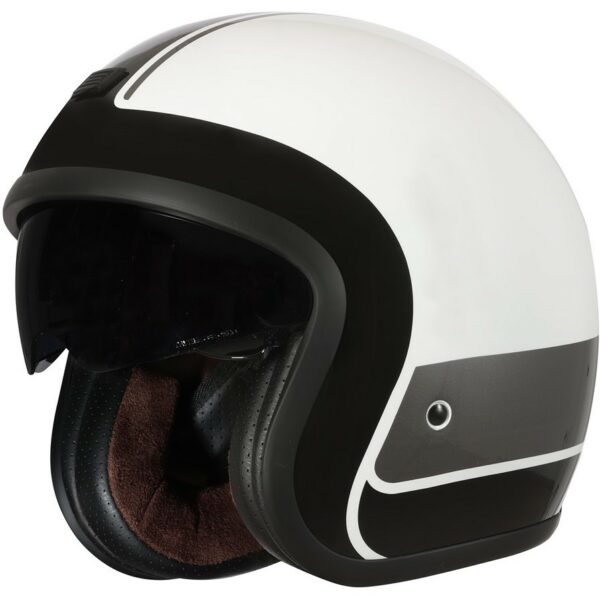 CASCO MOTO JET ORIGINE SPRINT RECORD NERO BIANCO LUCIDO