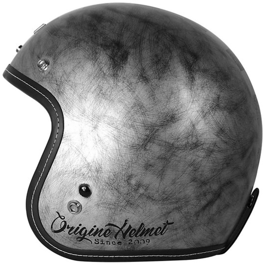 CASCO MOTO ORIGINE PRIMO VINTAGE SCACCO SILVER OPACO