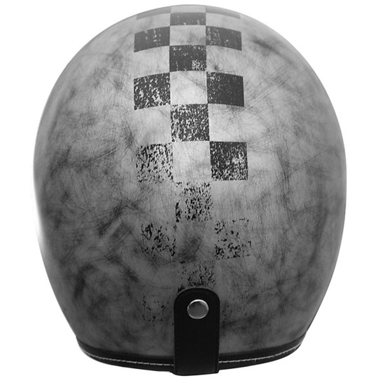 CASCO MOTO ORIGINE PRIMO VINTAGE SCACCO SILVER OPACO