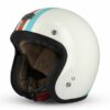 CASCO MOTO JET VINTAGE 3 BOTTONI S250 GASOLINE BIANCO BLU ROSSO