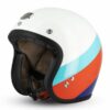 CASCO MOTO JET VINTAGE 3 BOTTONI S250 GASOLINE BIANCO CAFE RACER