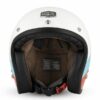 CASCO MOTO JET VINTAGE 3 BOTTONI S250 GASOLINE BIANCO CAFE RACER