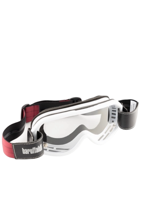 Occhiali Moto Vintage Baruffaldi SPEED 4 BIANCO con 2 Sovralenti