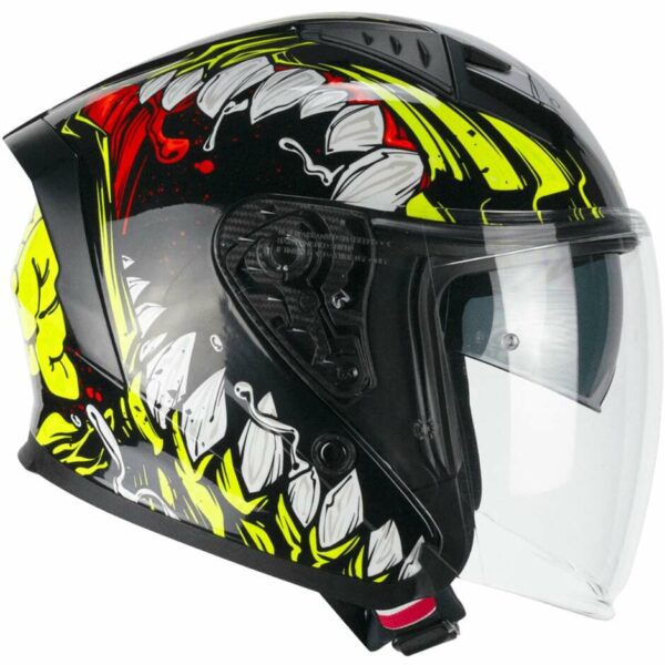 Casco Moto Jet CGM 127X DEEP FREAKER Nero Giallo fluo