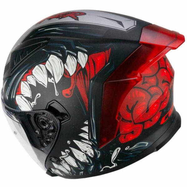 Casco Moto Jet CGM 127X DEEP FREAKER Nero Rosso opaco