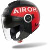 Casco Moto Jet Doppia Visiera Airoh HELIOS Up Rosso Nero Opaco