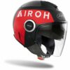 Casco Moto Jet Doppia Visiera Airoh HELIOS Up Rosso Nero Opaco