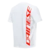MAGLIA DAINESE MANICHE CORTE BIG LOGO BIANCO ROSSO FLUO