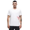 MAGLIA DAINESE MANICHE CORTE BIG LOGO BIANCO ROSSO FLUO