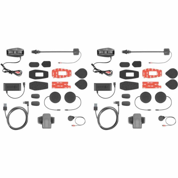 INTERFONO MOTO CELLULARE LINE U-COM 4 KIT COPPIA (X 2 CASCHI)