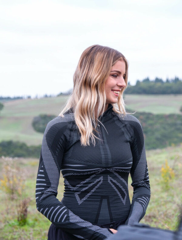 MAGLIA INTIMA MANICHE LUNGHE SEAMLES DRYAM SPARK  BRIO Heavy Nero