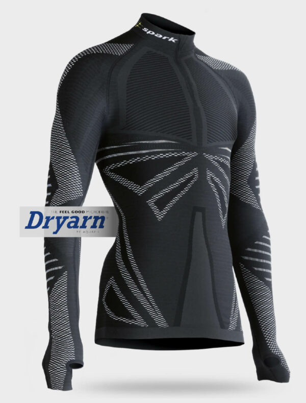 MAGLIA INTIMA MANICHE LUNGHE SEAMLES DRYAM SPARK  BRIO Heavy Nero