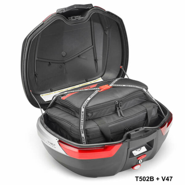 Bauletto Top Case Monokey Moto Givi V47NN Con Catadiottri Fumè Inserto Carbon Look