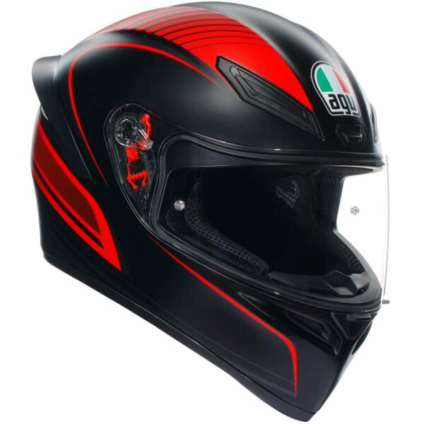 CASCO MOTO INTEGRALE AGV K1 S WARMUP MATT BLACK/RED E2206
