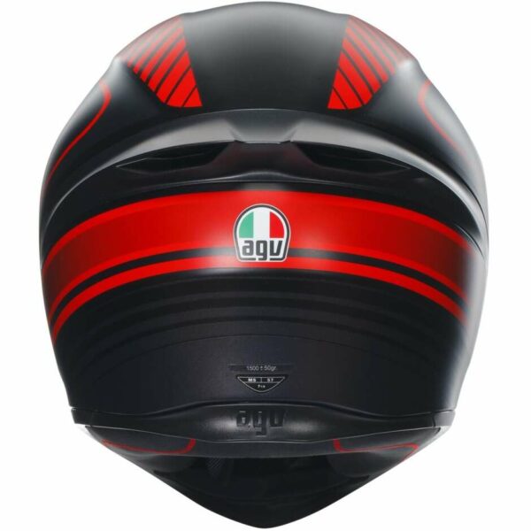 CASCO MOTO INTEGRALE AGV K1 S WARMUP MATT BLACK/RED E2206
