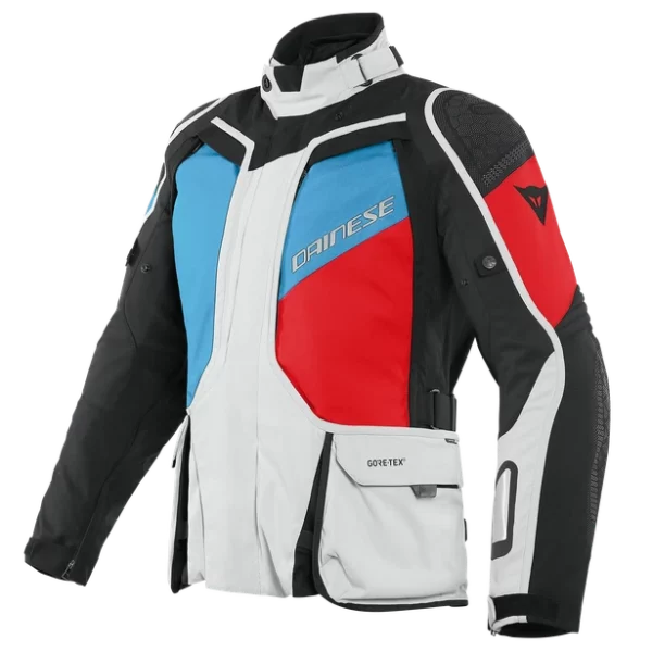 GIACCA DAINESE D-EXPLORER 2 GORE-TEX GLACIER-GRAY / BLUE / LAVA-RED / BLACK