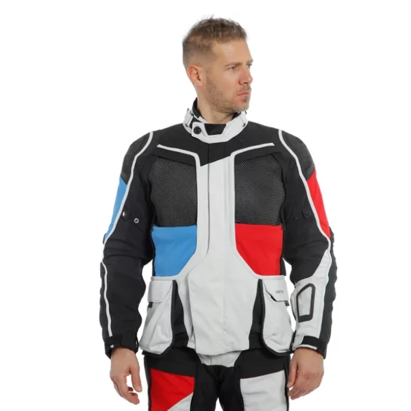 GIACCA DAINESE D-EXPLORER 2 GORE-TEX GLACIER-GRAY / BLUE / LAVA-RED / BLACK