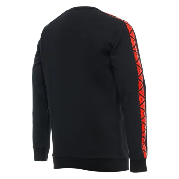 FELPA DAINESE SWEATER STRIPES BLACK/FLUO-RED