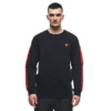 FELPA DAINESE SWEATER STRIPES BLACK/FLUO-RED