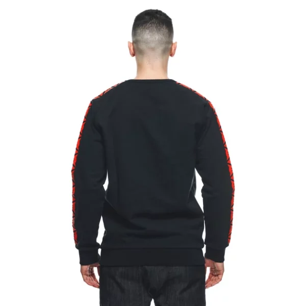 FELPA DAINESE SWEATER STRIPES BLACK/FLUO-RED