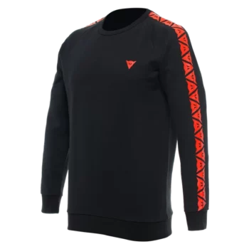 FELPA DAINESE SWEATER STRIPES BLACK/FLUO-RED