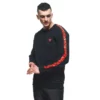 FELPA DAINESE SWEATER STRIPES BLACK/FLUO-RED