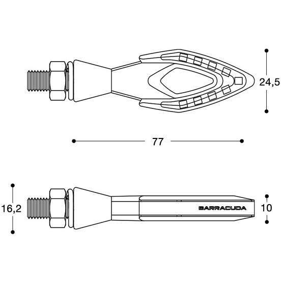 Frecce Moto Omologate A Led Indicatori Direzionali Barracuda FRECCIA LED