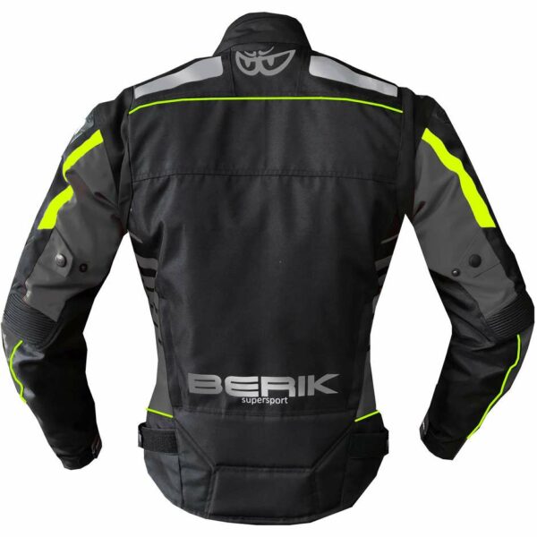 Giubbotto Moto in Tessuto Tecnico Berik 2.0 Lady NJ-193329 CE WP Nero Giallo Fluo