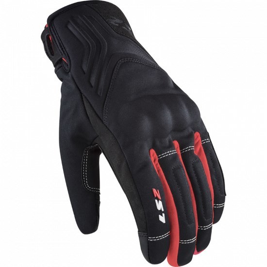 GUANTI MOTO LS2 JET 2WP INVERNALI IMPERMEABILI NERO ROSSO