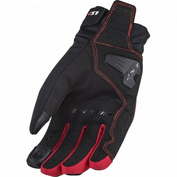 GUANTI MOTO LS2 JET 2WP INVERNALI IMPERMEABILI NERO ROSSO