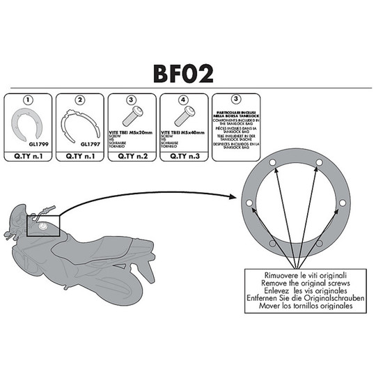 Kit Attacco Per Borsa Kappa BF02 Per Tanklock