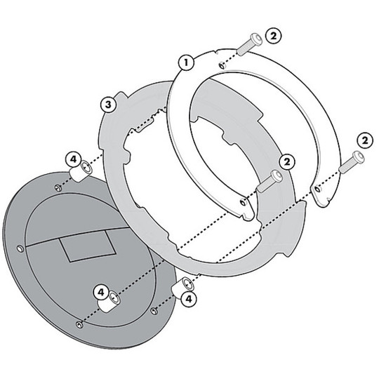 Kit Attacco Per Borsa Kappa/Givi BF05K Per Tanklock