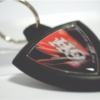 Portachiavi MOTO LOGO HONDA in gomma con etichetta bifacciale resinata