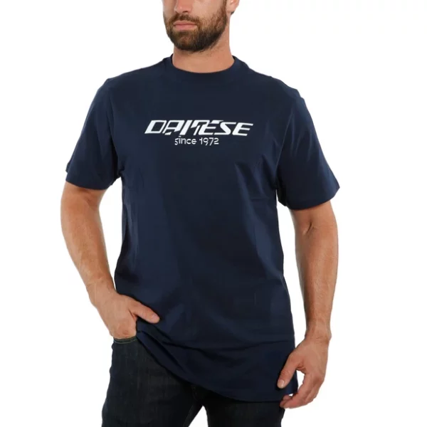 MAGLIA DAINESE T-SHIRT BLACK-IRIS/WHITE