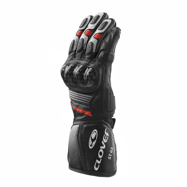 GUANTI MOTO SPORT CLOVER ST-03 BIANCO SFUMATO NERO