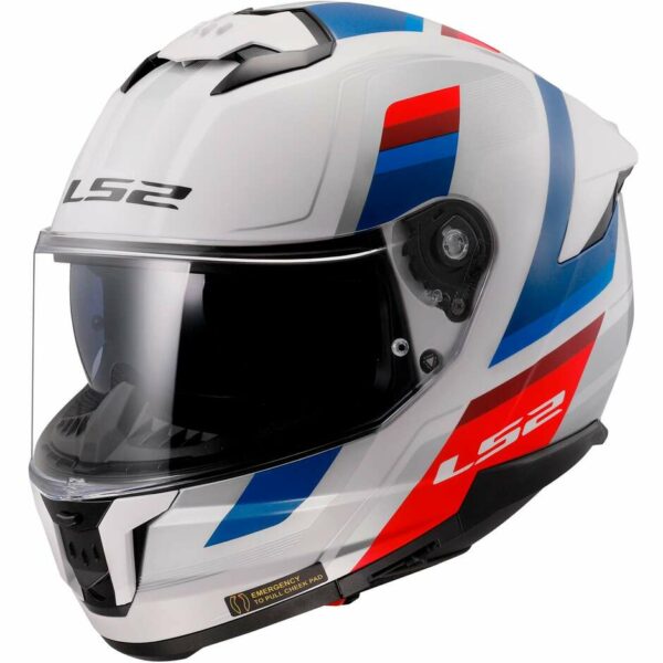 CASCO MOTO INTEGRALE LS2 FF808 STREAM II Vintage Bianco Blu Rosso