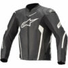 Giubbotto Moto in Pelle Alpinestars FASTER V2 AIRFLOW Nero Bianco