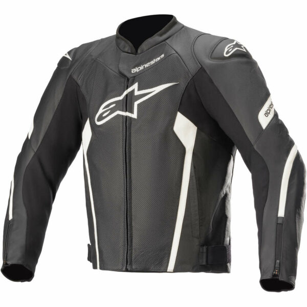 Giubbotto Moto in Pelle Alpinestars FASTER V2 AIRFLOW Nero Bianco