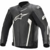 Giubbotto Moto In Pelle Alpinestars FASTER V2 Nero Bianco