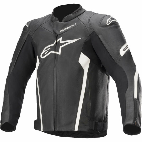 Giubbotto Moto In Pelle Alpinestars FASTER V2 Nero Bianco