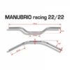 Manubrio moto Strada in Ergal BARRACUDA Racing Nero