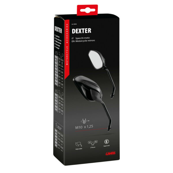 Coppia Specchi Moto Retrovisori Dexter Lampa