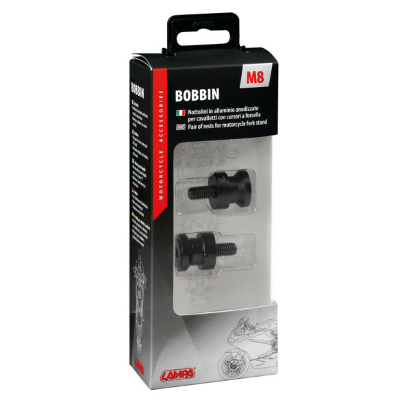 Coppia supporti cavalletto - 8x1,25 mm - Nero