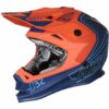 CASCO MOTO CROSS  BAMBINO JUST1 J32 VERTIGO Blu Arancio Fluo