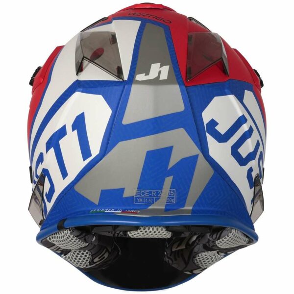 CASCO MOTO CROSS BAMBINO JUST1 J32 VERTIGO Blu Bianco Rosso