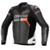 Giacca Moto Pelle Alpinestars GP FORCE AIRFLOW Traforato Nero Bianco Rosso fluo