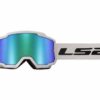 Occhiali LS2 Charger Maschera Moto Cross White / Green Iridium