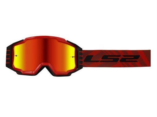 Occhiali LS2 Charger Maschera Moto Cross Rosso / Iridium red